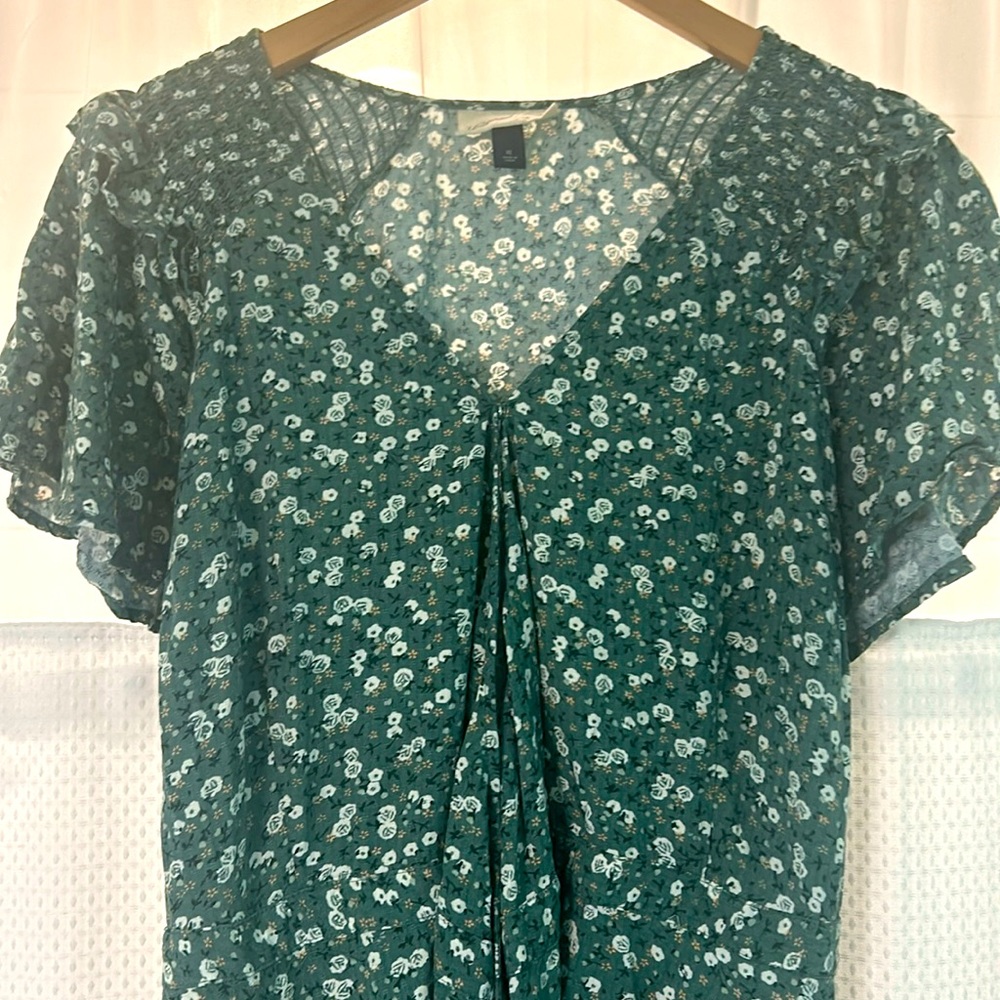 Green floral dress